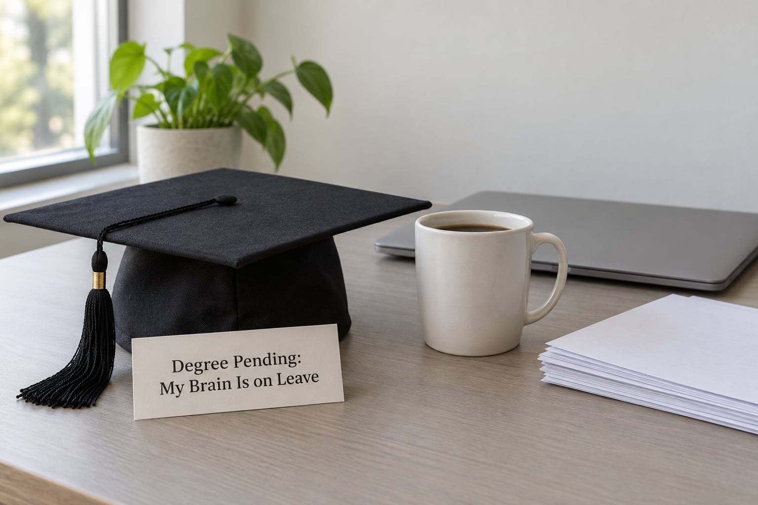 "Degree Pending: My Brain Is on Leave"