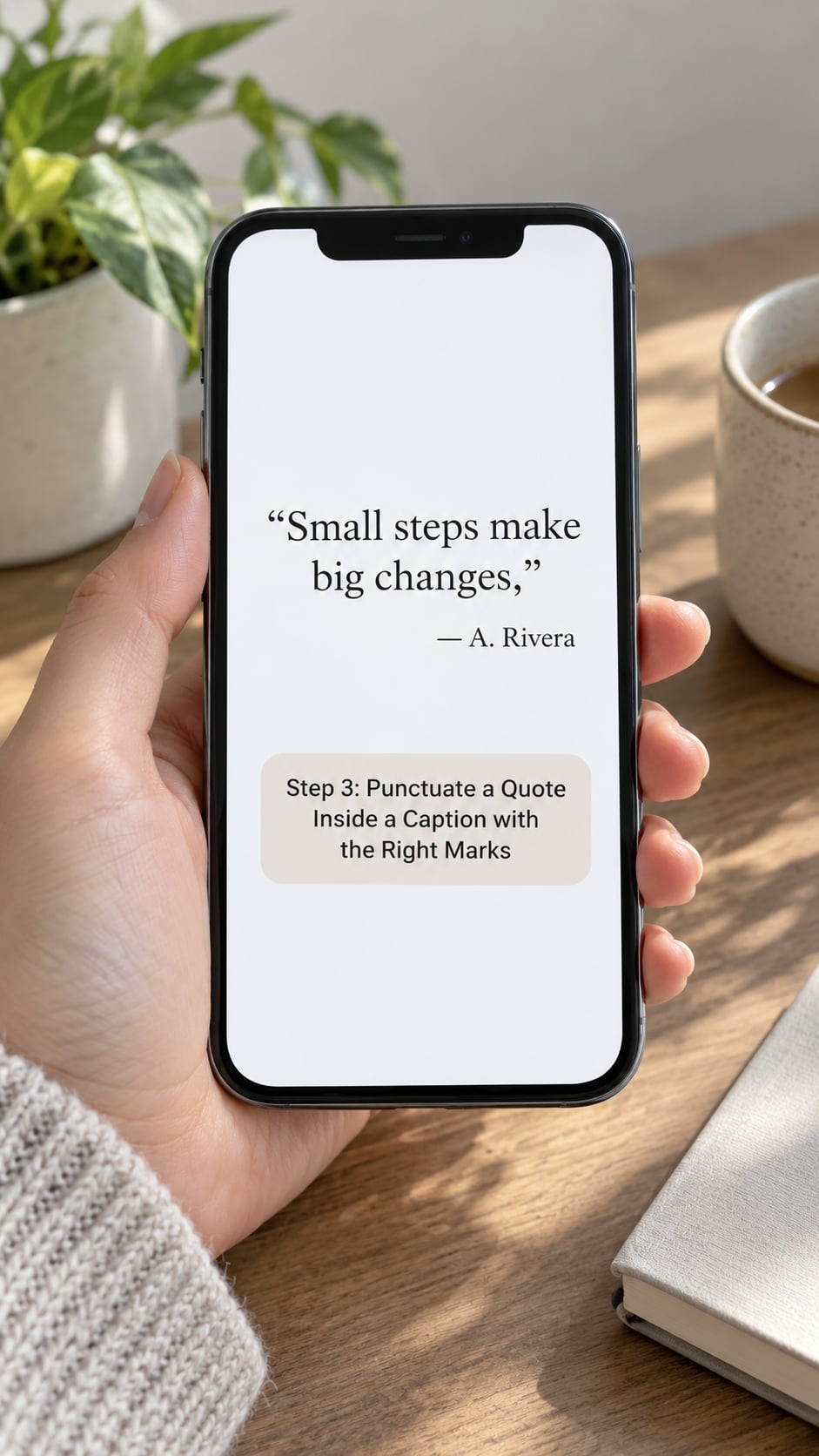 Step 3: Punctuate a Quote Inside a Caption with the Right Marks
