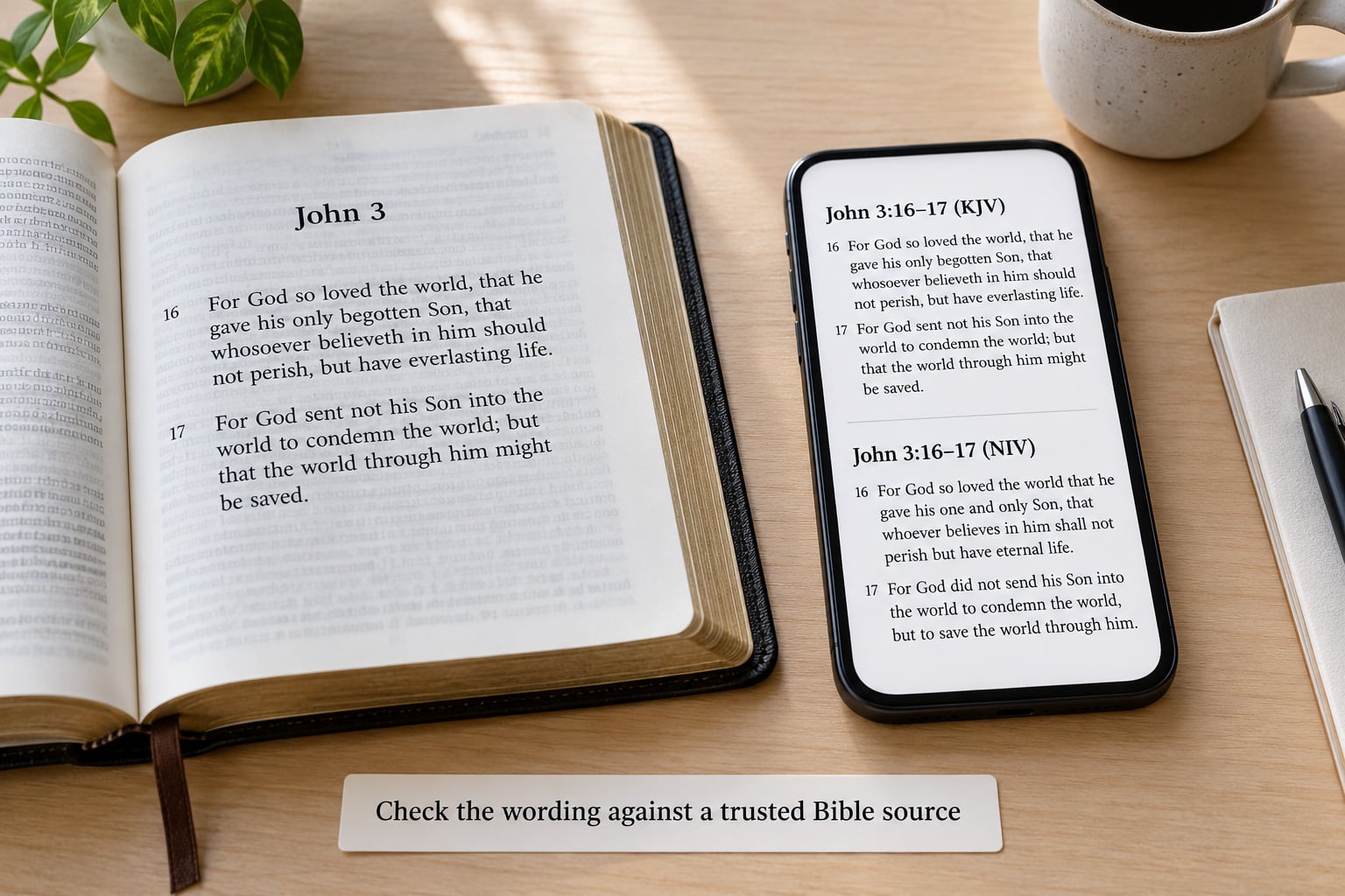 Check the wording against a trusted Bible source