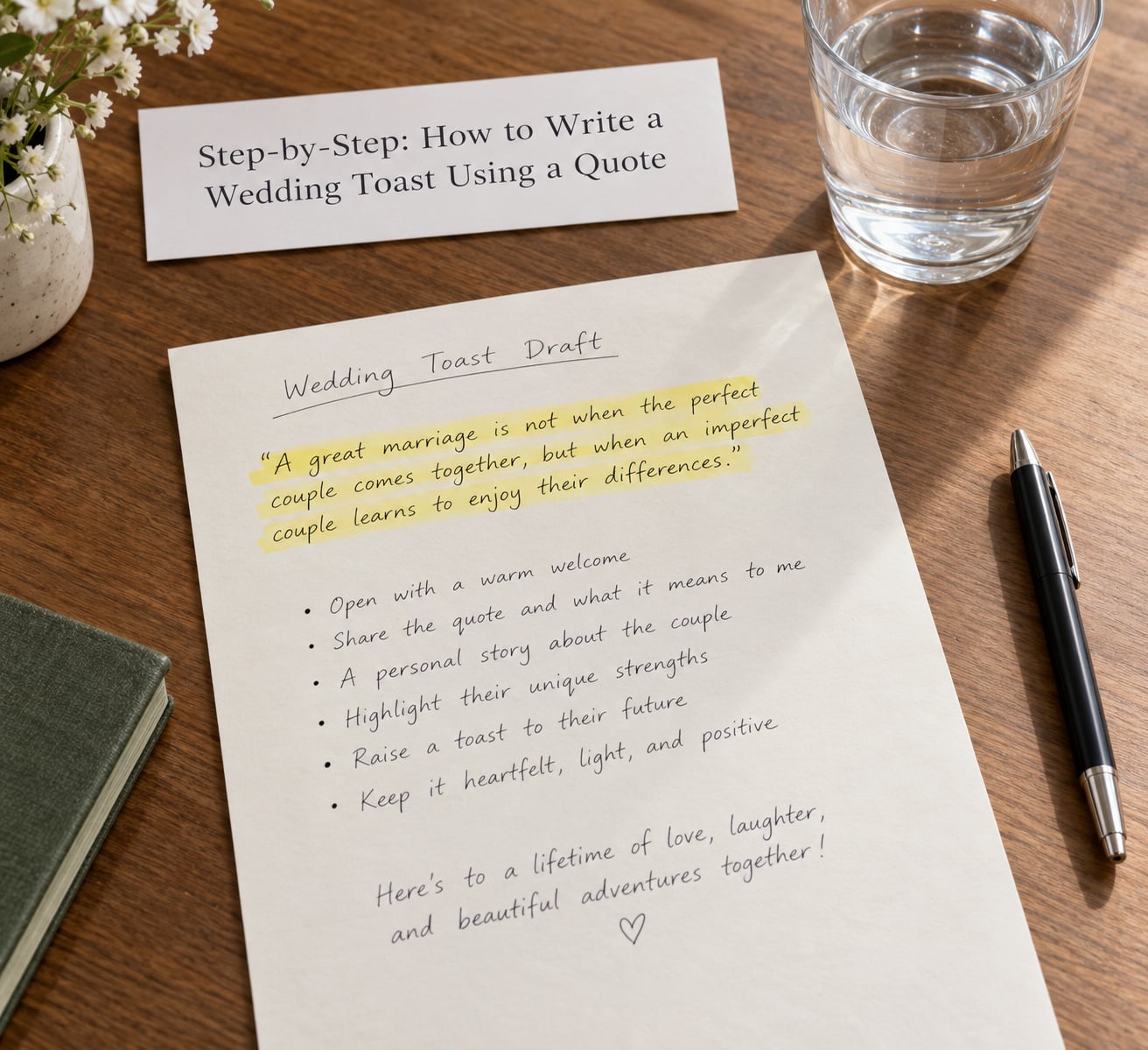 Step-by-Step: How to Write a Wedding Toast Using a Quote