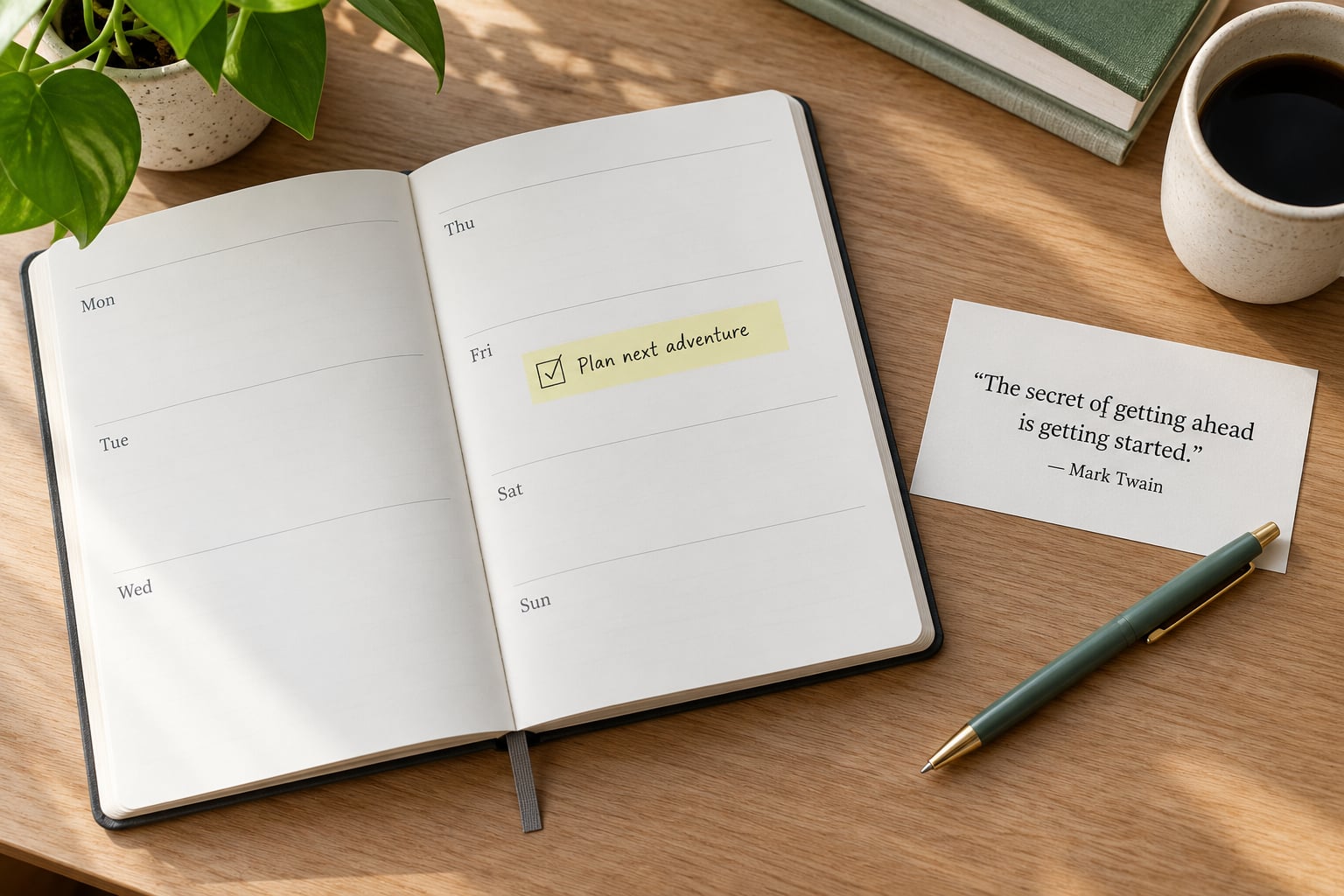 “The secret of getting ahead is getting started.” — Mark Twain