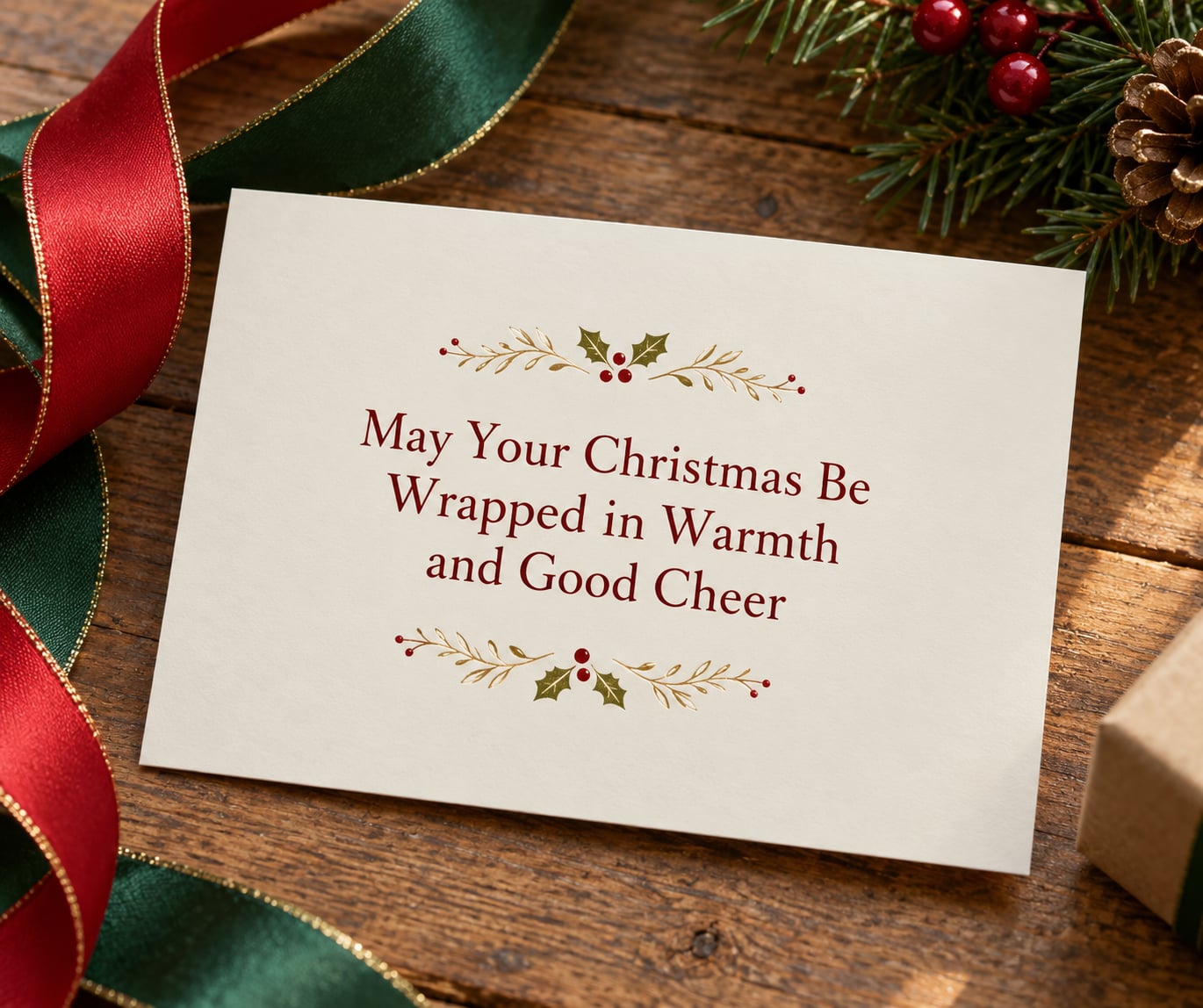 "May Your Christmas Be Wrapped in Warmth and Good Cheer"