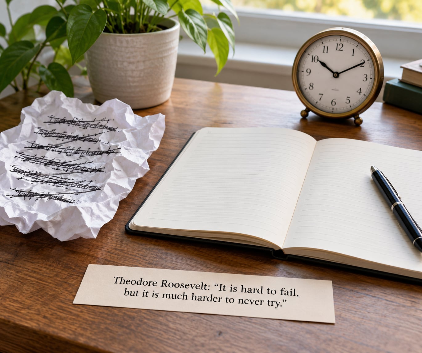 Theodore Roosevelt: “It is hard to fail, but it is much harder to never try.”