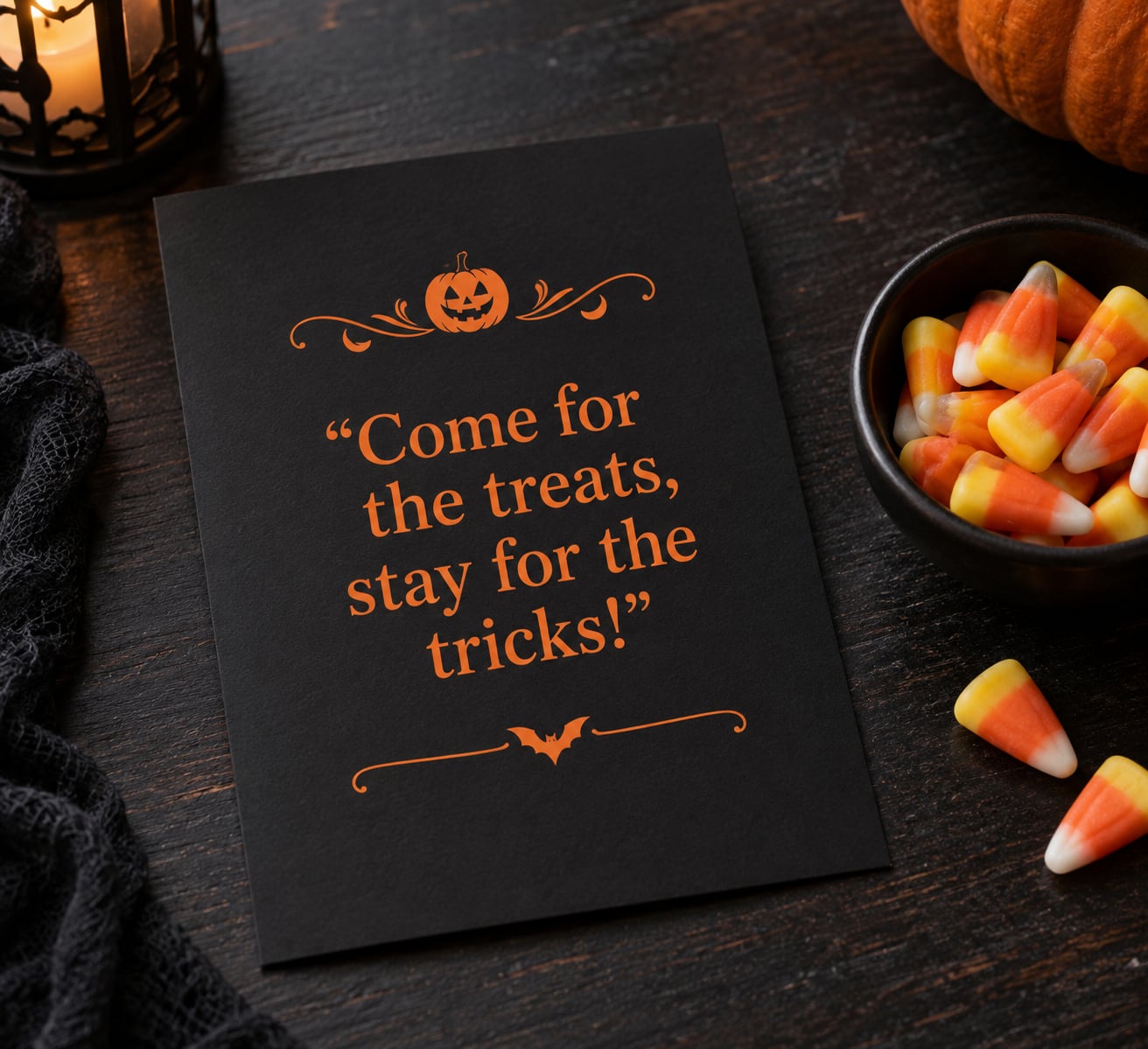 “Come for the treats, stay for the tricks!”