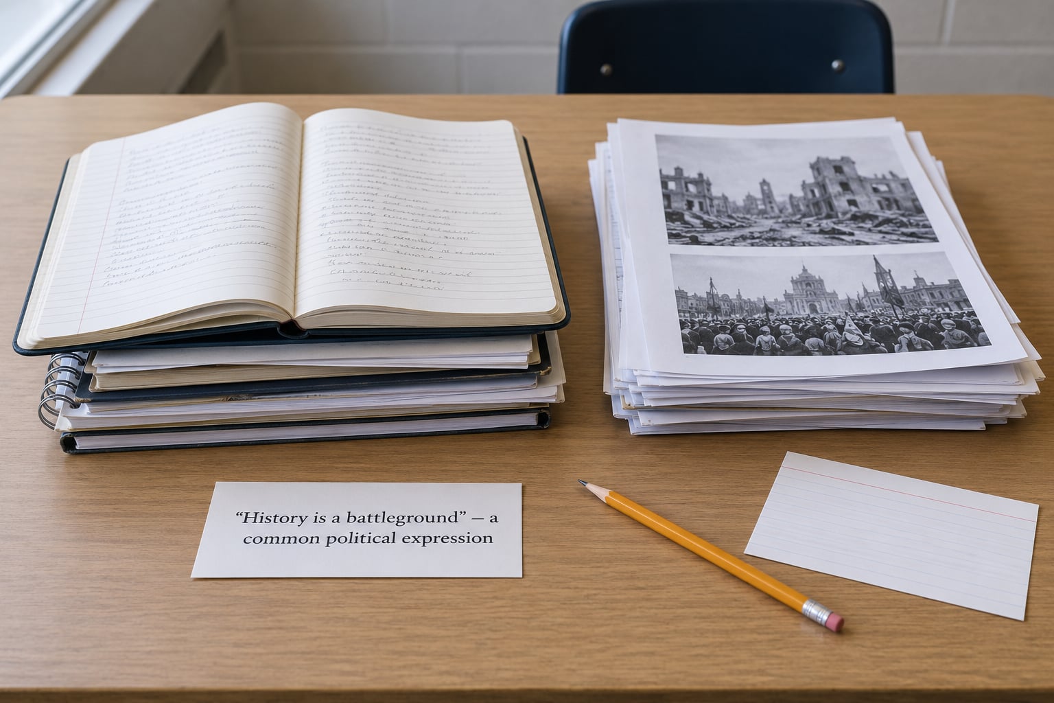 "History is a battleground" — a common political expression
