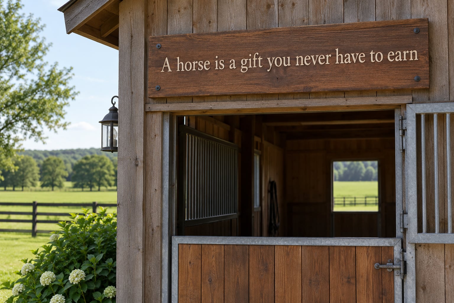 A horse is a gift you never have to earn