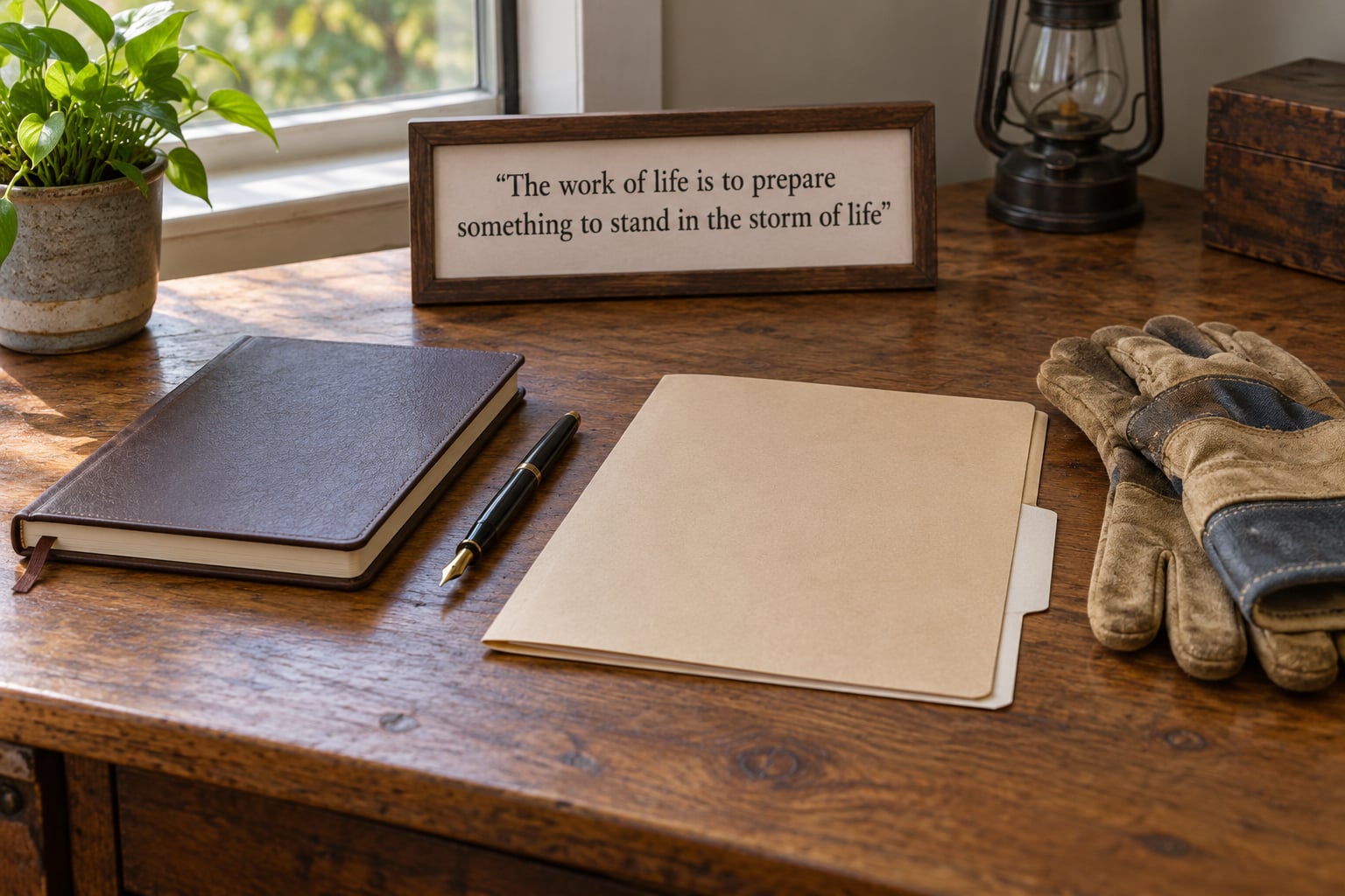 “The work of life is to prepare something to stand in the storm of life”