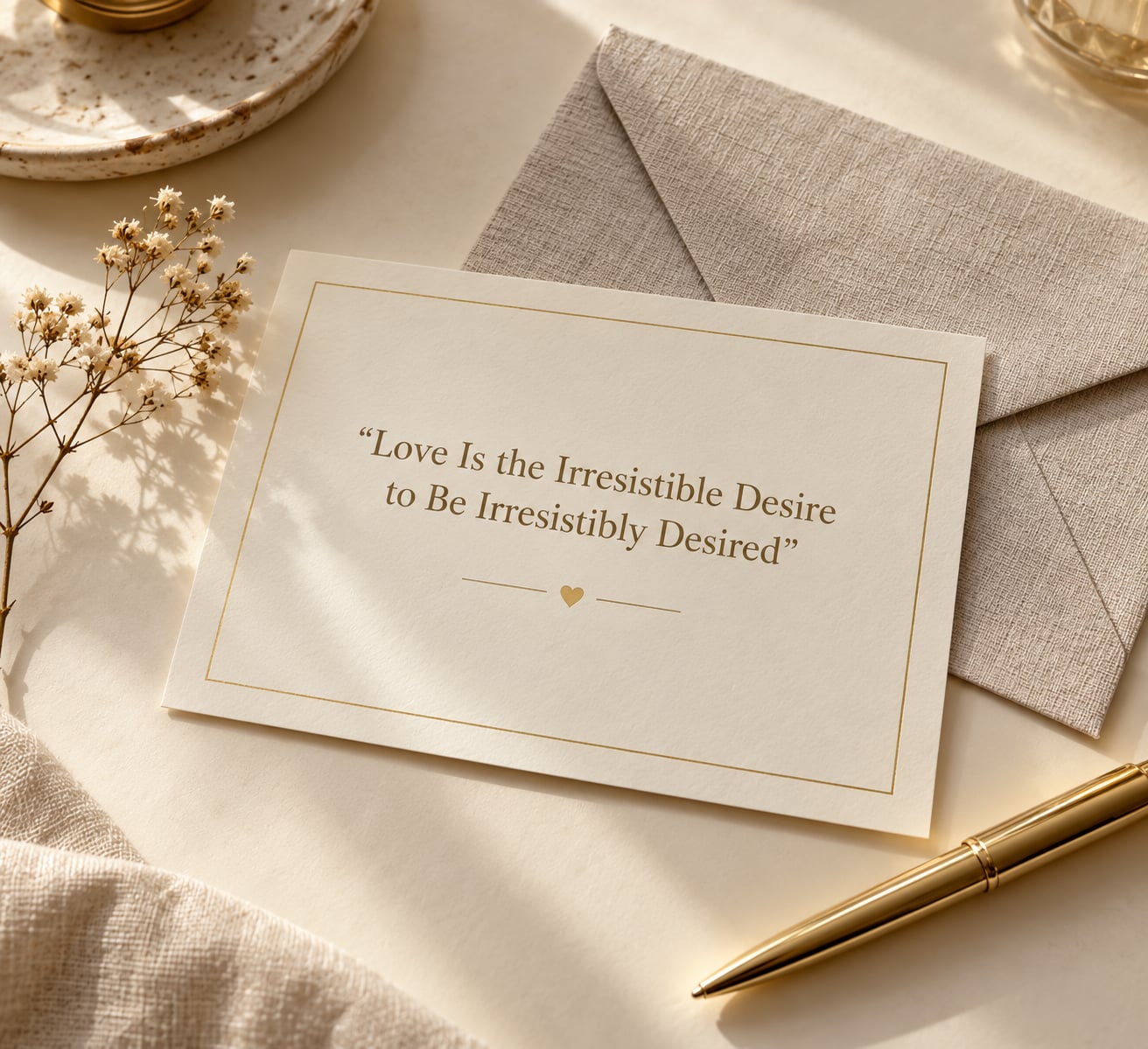 “Love Is the Irresistible Desire to Be Irresistibly Desired”