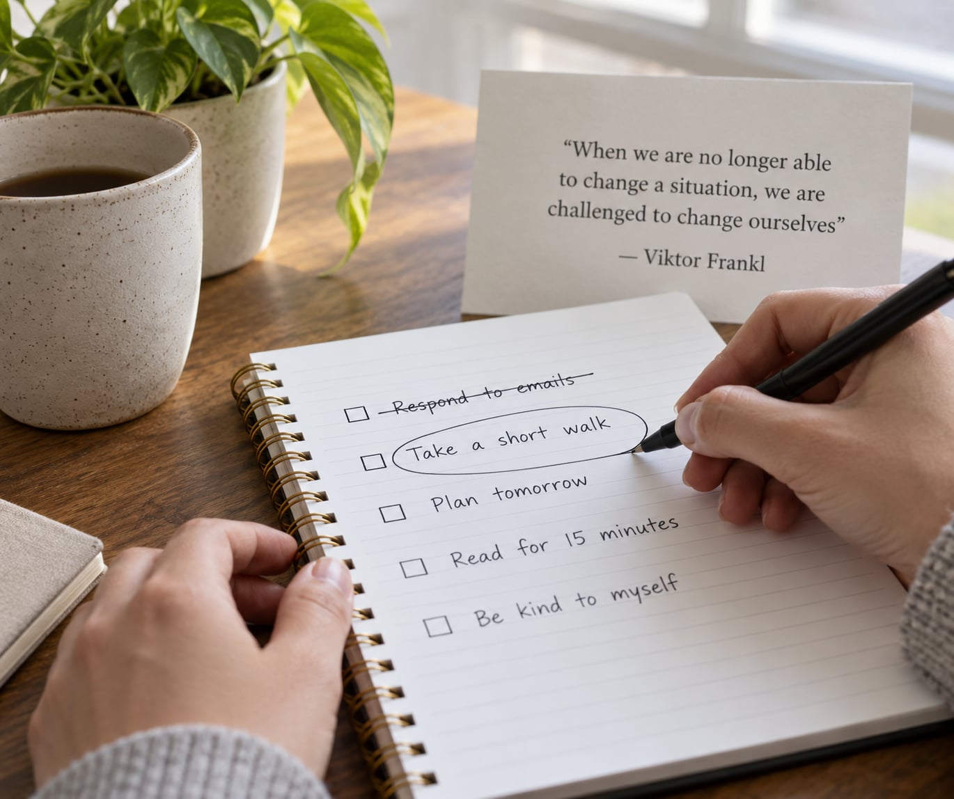 "When we are no longer able to change a situation, we are challenged to change ourselves" — Viktor Frankl