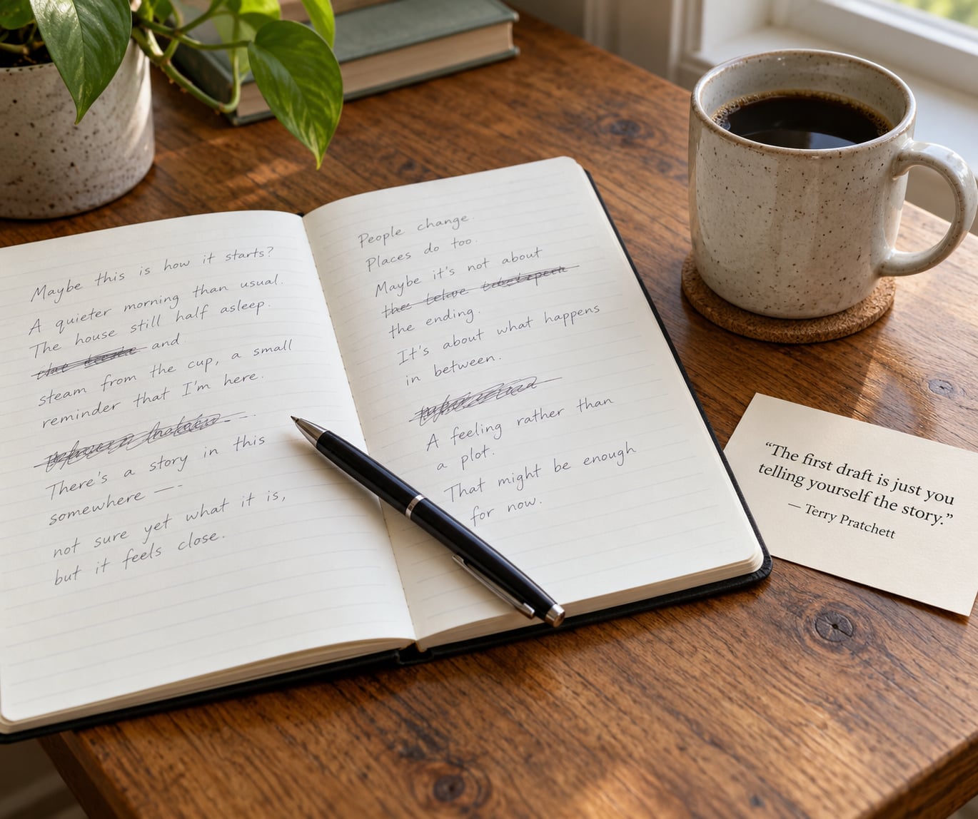 "The first draft is just you telling yourself the story." — Terry Pratchett